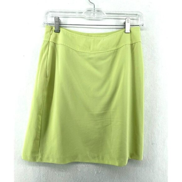 Uniform John Paul Richard Skirt Women's Sz 6 Lime Green Lined A-Line Lined Zip - Picture 2 of 10